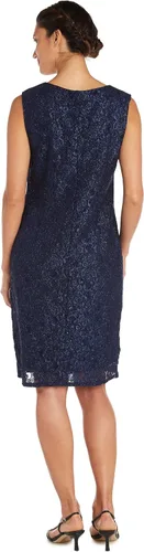 Miniatura 3 de R&M Richards Vestido corto de encaje para madre de la novia con chaqueta para mujer
