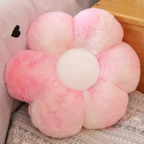 Miniatura 10 de lannery Almohada de felpa con flores, cojín de asiento para el suelo en forma de flor, juguete para leer, habitación, ver la televisión