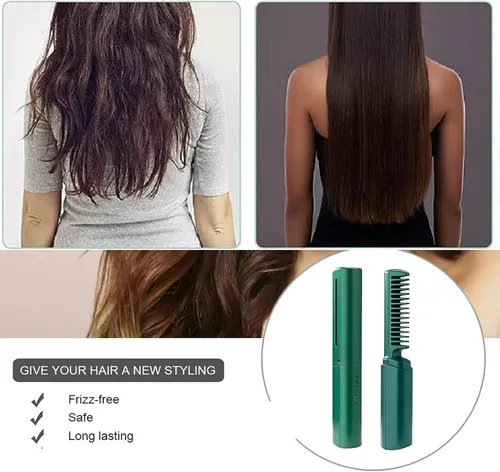 Miniatura 3 de Peine de peluquería de cerámica, cabello suave, sin encrespamiento en cualquier momento y en cualquier lugar, domina el encrespamiento y alisa tu