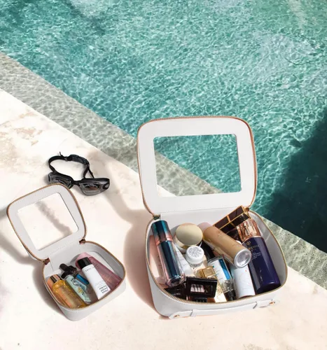 Miniatura 3 de LETGO Bolsas de Maquillaje Transparentes, Bolsa de Aseo Aprobada por la TSA con Cierre, Organizador de Maquillaje Transparente de Gran Capacidad