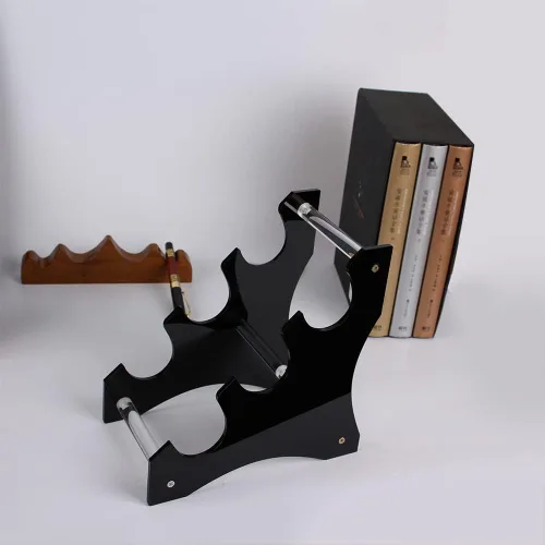 Miniatura 7 de Soporte acrílico para sable de luz de escritorio, estante de exhibición escalonado horizontal de 3 niveles para la mayoría de los sables de luz