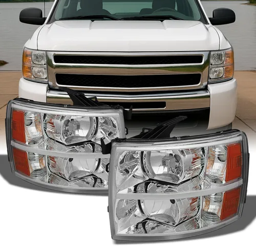 Miniatura 3 de Chevy Silverado Oe Reemplazo Bisel Negro Faros delanteros para chofer/par de lámparas para pasajero