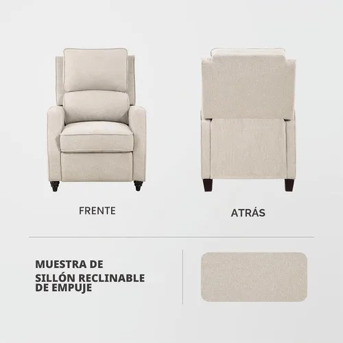 Miniatura 5 de Lexicon Silla Reclinable con Respaldo Empujable para Sala de Estar, Silla de Sofá Reclinable, Sillón Reclinable Moderno, Asiento Reclinable de Tela