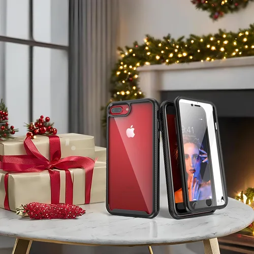 Miniatura 2 de IDweel Funda para iPhone 8 Plus/7 Plus, carcasa resistente a prueba de golpes con protector de pantalla integrado, funda híbrida resistente a
