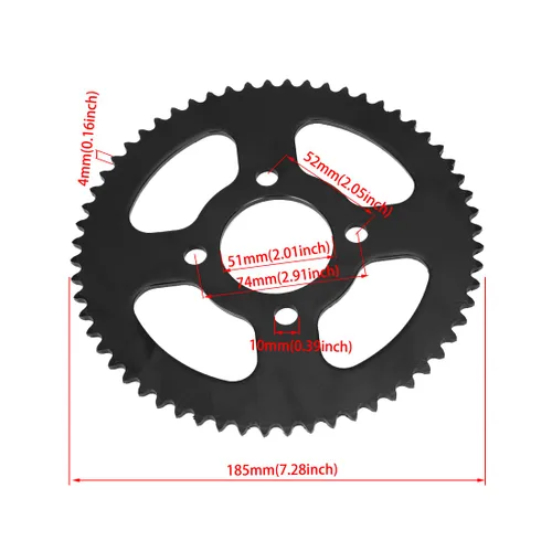 Miniatura 3 de YOXUFA Go Kart Sprocket 35 Cadenas 60 dientes Trasero Piñón de 2.008 in Diámetro para Predator 79cc 212cc 420cc Mini Bike Trike ATV Go Kart Cart
