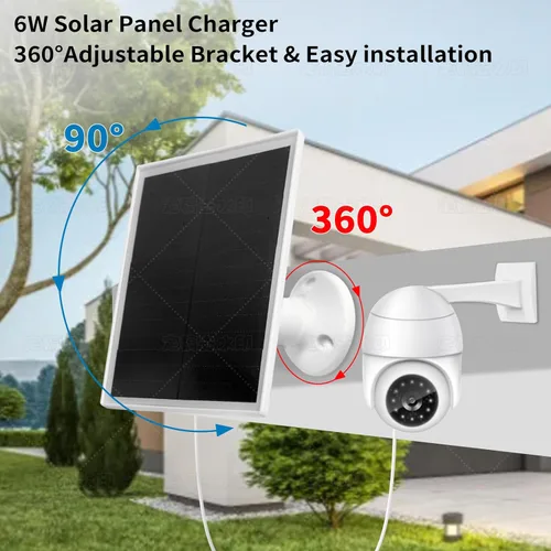 Miniatura 3 de Cargador de panel solar de 6 W, panel solar con micro USB y puerto USB-C para cámara de batería recargable DC 5 V para exteriores, IP66 resistente
