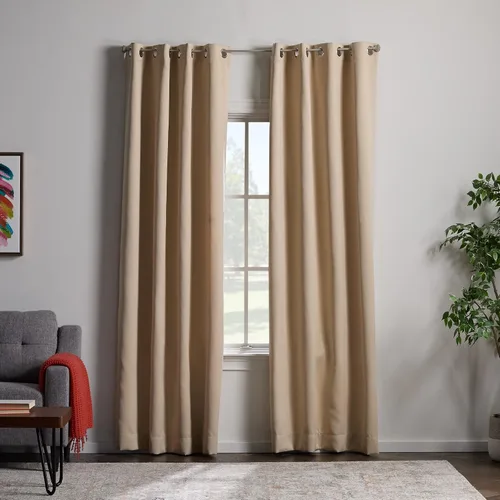 Miniatura 13 de Linenspa Juego de 2 paneles de cortinas 100% opacas, cortinas azul marino de 63 pulgadas de largo, aislamiento térmico, reducción de ruido