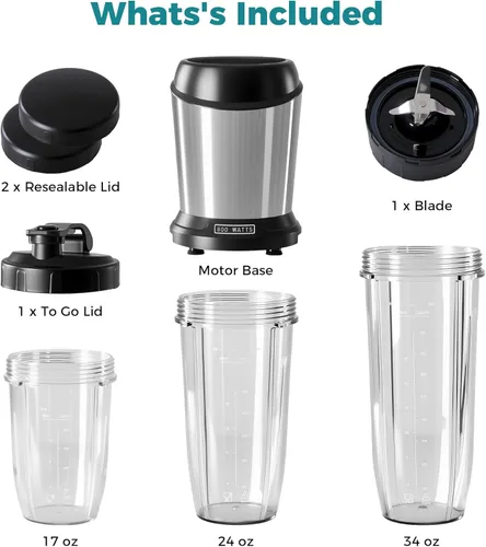 Miniatura 9 de OLIXIS Smoothie Blender for Kitchen, Blenders for Smoothies with 17 24 34 oz BPA-Free Portable Easy Go Cups, Small Personal Blender for Shakes