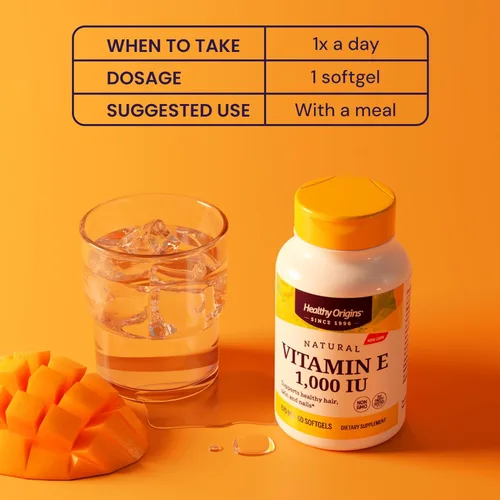 Miniatura 6 de Healthy Origins Vitamina E, 1,000 UI (naturales) mixtos de tocoferoles - Suplemento de vitamina E - Vitamina sin gluten y sin OMG para la piel