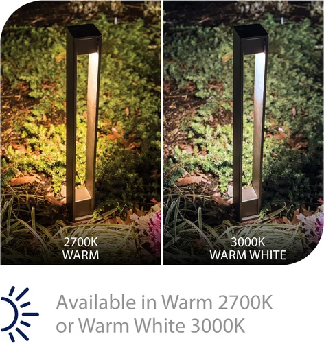 Miniatura 4 de Iluminación del paisaje de WAC, luz del bolardo de la puerta LED 12V 3000K blanco cálido LED incorporado en bronce