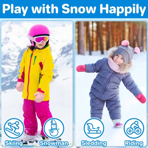 Miniatura 37 de QikQik Guantes de invierno impermeables para niños pequeños - Guantes de nieve para bebés