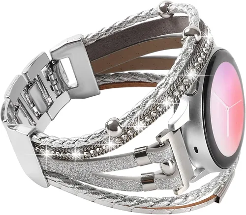Miniatura 15 de Correas de cuero elegantes compatibles con Samsung Galaxy Watch 7 6 5 4 1.575 in 1.732 in/Watch 6 4 Classic Band 1.654 in 1.811 in 1.693 in 1.850