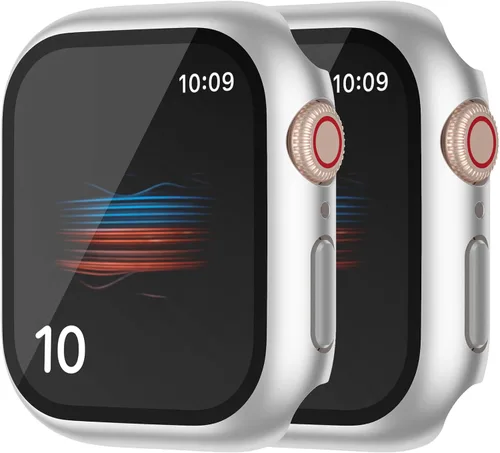 Miniatura 12 de Paquete de 2 fundas rígidas de 1.496 pulgadas para Apple Watch Series 3, 2, 1, 1.496 pulgadas, protector de pantalla de vidrio templado, cobertura