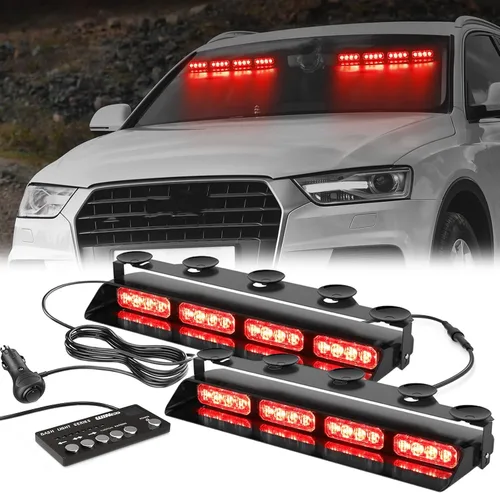 Miniatura 8 de Luces estroboscópicas de emergencia en ámbar para salpicadero WINECO con pantalla digital, controlador de advertencia de seguridad, barra de luz