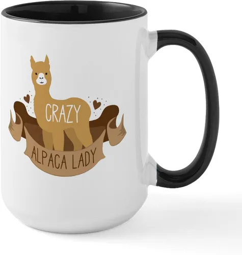 Miniatura 18 de CafePress Alpaca For Christmas Large Mug 15 oz (444 ml) Ceramic Coffee Mug