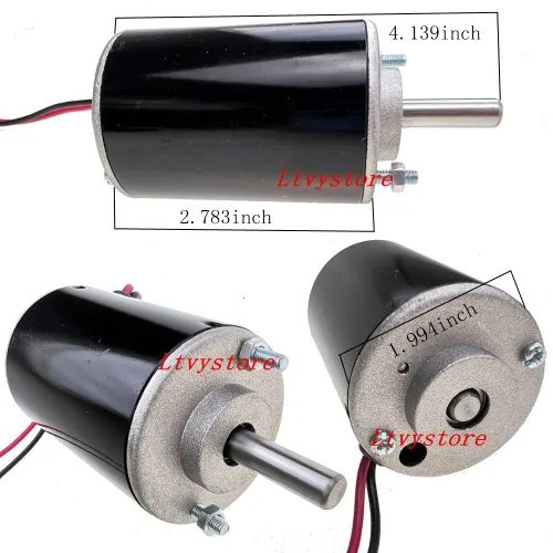 Miniatura 5 de Motor de CC de imán permanente de 12 V, 30 W 3500 RPM de alta velocidad CW/CCW Motor de engranaje eléctrico para generador de bricolaje, motor
