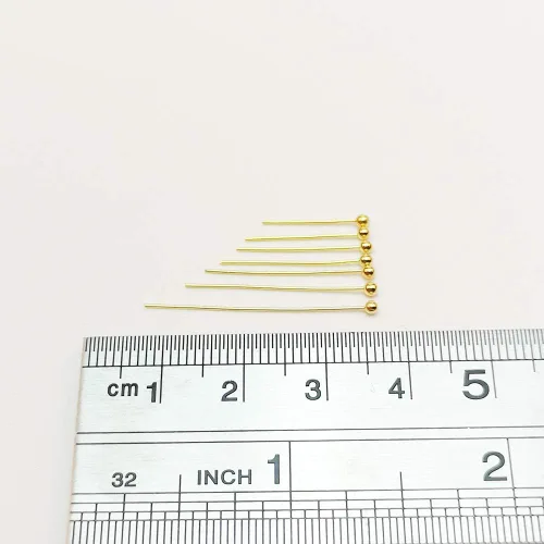 Miniatura 4 de Chenkou Craft Surtido de 700 pines de cabeza de bola de latón de tamaño mixto para fabricación de joyas (oro, mezcla)