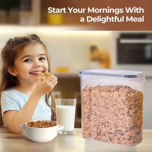 Miniatura 7 de ComSaf Juego de 3 contenedores de almacenamiento para cereales, recipientes herméticos para alimentos con tapa para arroz y comida para mascotas