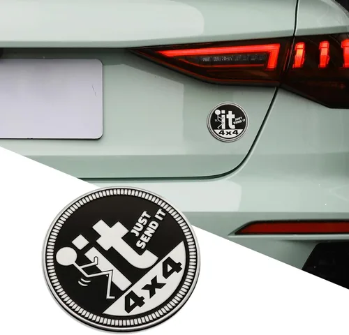 Miniatura 12 de Insignias de Automóvil 3D, Emblema Squatch Badge Rated, Insignia Automotriz de Metal 4 x 4, Calcomanías de Emblema Redondo, Insignias de Emblemas