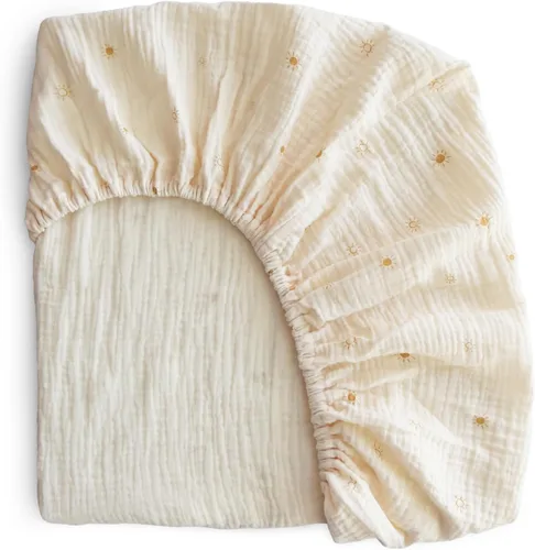 Miniatura 11 de mushie Sábana bajera ajustable de muselina extra suave para cuna MINI 24" x 38" (Arcoíris)