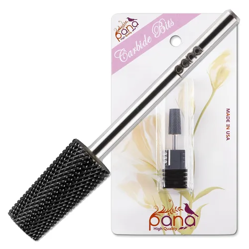 Miniatura 21 de PANA - Cabezal cónico de carburo con vástago de 3/32 pulgadas (negro, grano grueso), broca de uñas para eliminación rápida de acrílico o gel duro