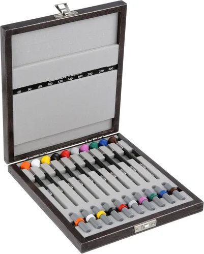 Bergeon 55-614 6899-A10 Juego de destornilladores ergonómicos con cuchillas de repuesto Kit de reparación de reloj, Varios colores, Moderno