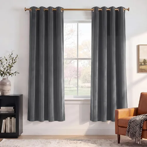 StangH Cortinas de Terciopelo Grueso Sólido - Juego de Tratamiento de Ventanas con Oscurecimiento Moderado para Dormitorio, Cortinas/Cortinajes
