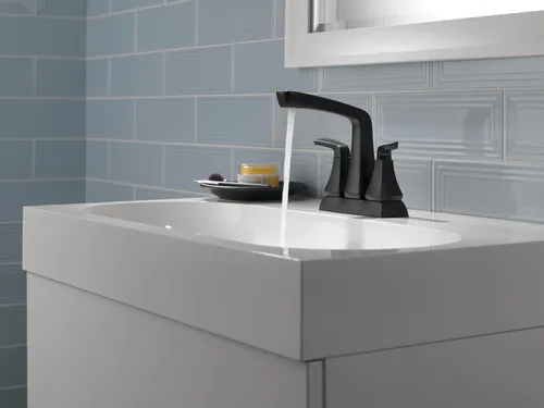 Miniatura 2 de Delta Faucet Vesna - Grifo de baño negro mate, grifo de baño central, conjunto de drenaje, captura de drenaje sin preocupaciones, negro mate