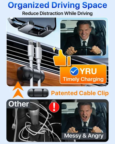 Miniatura 7 de YRU [True Upgrade for Safety Car Phone Holder Mount [Patent & Military-Grade] Dashboard Cell Phone Holder for Car Vent Windshield Phone Stand for