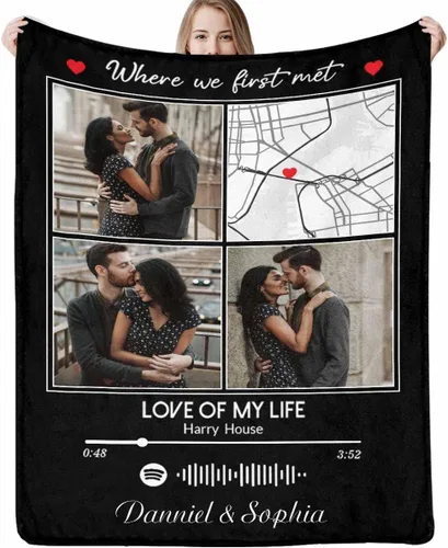 Miniatura 24 de D-Story Manta personalizada con fotos con cualquier texto - Mantas con imágenes personalizadas para Navidad, cumpleaños, regalos para parejas