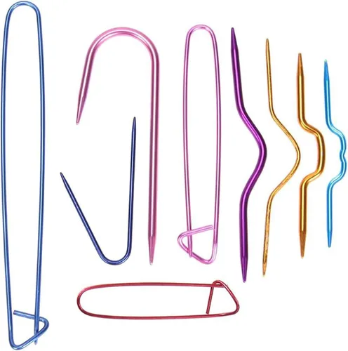 U-K Soporte para puntada de cable, colores mezclados, agujas de cable de aluminio, soporte de malla, alfiler, broche, tejido, aguja, suéter,