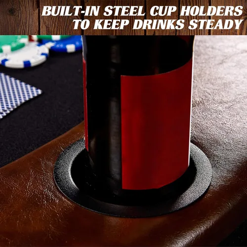 Miniatura 5 de Barrington Poker - Mesas de Póquer Plegables de Múltiples Estilos y Tableros de Mesa de Póquer/Colección de Mesa de Comedor, Mesas con Rieles