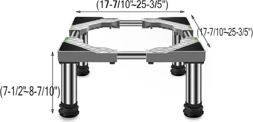 Miniatura 2 de Soporte para refrigerador con 4 pies fuertes para secadora, altura del soporte para refrigerador 3.9/5.9/7.8 pulgadas, ajustable, 1.1 pulgadas
