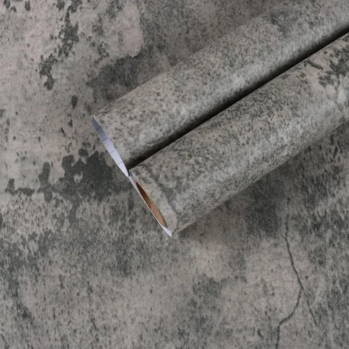 Papel tapiz de hormigón texturizado de 17.7 x 100 pulgadas, para despegar y pegar, grueso, gris mate, papel adhesivo industrial para encimeras,