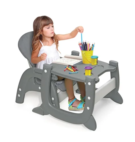 Miniatura 7 de Badger Basket Envee II - Silla alta convertible para bebé con asiento de alimentación infantil, asiento elevador y escritorio para niños pequeños