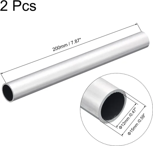 Miniatura 21 de uxcell Tubo Redondo de Aluminio 6063, 10 mm DE 6 mm DI 200 mm Longitud Tubo para Proyectos de Industria DIY, 2 Piezas