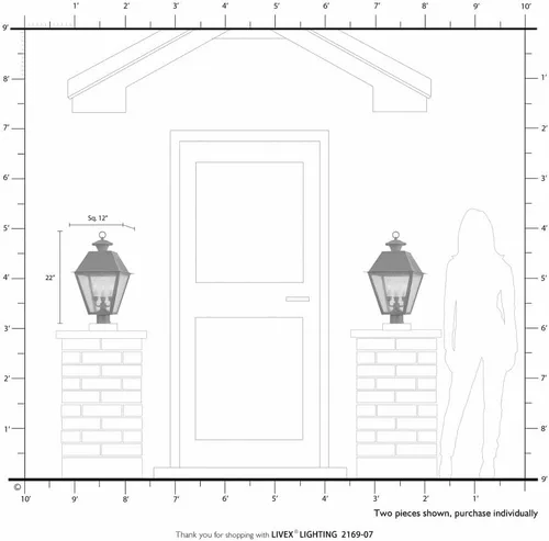 Miniatura 9 de Livex Lighting 2169-04 Mansfield - Cabezal de poste para exteriores con 3 luces, color negro