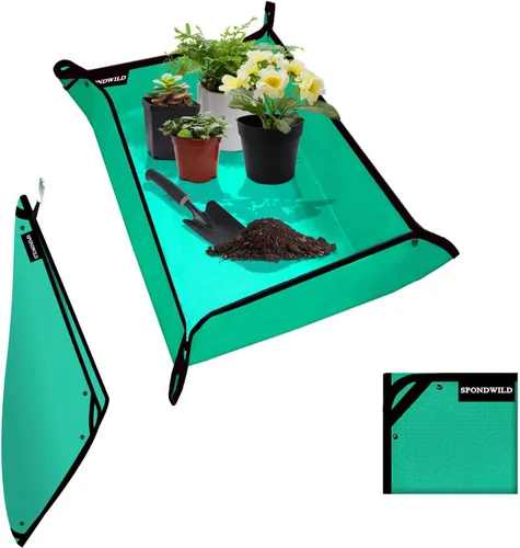 Miniatura 42 de Tapete grande de trasplante de plantas, tapete grueso impermeable para macetas, tapete de jardinería para suculentas, tapete portátil
