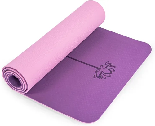 Miniatura 13 de Alfombrilla de yoga antideslizante, esterillas de fitness de pilates, ecológicas, antidesgarros, de 1/4 de pulgada de grosor, esterillas de yoga
