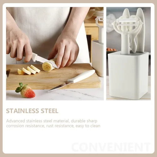 Miniatura 4 de Juego de cuchillos de cocina de acero inoxidable con cuchillas de bloque: para cortar carne, pelador de carne para rebanar, pelar frutas, verduras