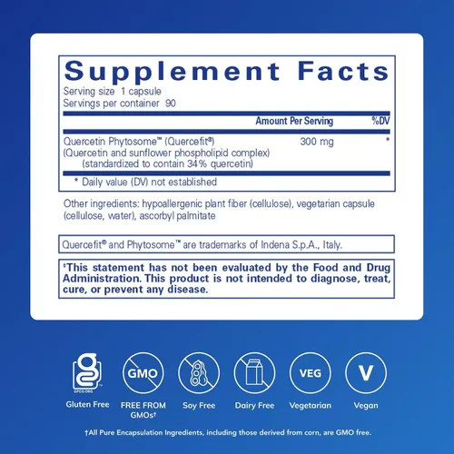 Miniatura 2 de Pure Encapsulations Quercetin UltraSorb Apoyo celular, inmune y cardiovascular de absorción mejorada 90 cápsulas