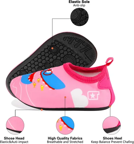 Miniatura 3 de TAGVO Zapatos de agua para niños y niñas, antideslizantes, zapatos de natación de piel descalza, calcetines acuáticos, para playa, natación