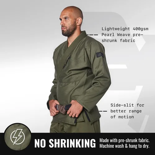 Miniatura 2 de Elite Sports Kimono para hombres aprobado por la IBJJF (Federación Internacional de Jiu Jitsu Brasileño) de tela pre-encogida para Jiu Jitsu