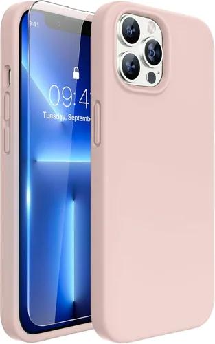 Miniatura 125 de Miracase Funda diseñada para iPhone 13, con protector de pantalla de vidrio templado, forro de microfibra suave antiarañazos, funda de goma