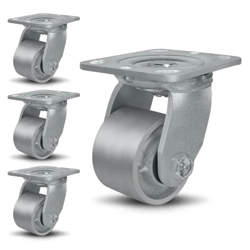 Miniatura 55 de Ruedas giratorias de 4 x 2 pulgadas, ruedas industriales resistentes, ruedas giratorias con rodamiento de rodillos - Ruedas de hierro fundido