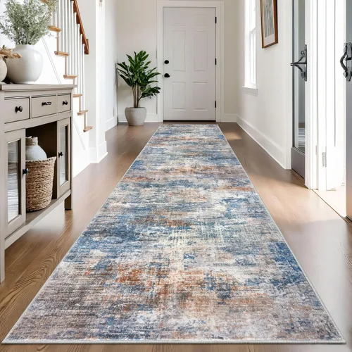 Miniatura 249 de IOHOUZE Alfombra pequeña abstracta de 2 x 3 pies, alfombra de entrada lavable para entrada interior, alfombras con respaldo de goma, alfombra gris