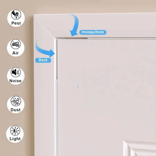 Miniatura 6 de Burlete Sello para Puerta Blanco, 1 Pulgada de Ancho X 1/4 Pulgada de Grosor, Sello de Ventana de Aire Acondicionado, Cinta de Espuma Autoadhesiva