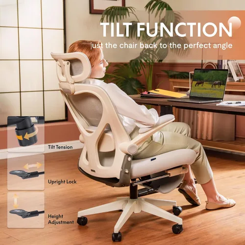 Miniatura 3 de FLEXISPOT Foldex - Silla de oficina ergonómica, silla plegable para espacios pequeños con soporte lumbar, reposabrazos abatibles, reposacabezas 3D