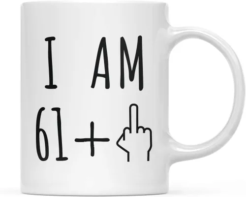 Miniatura 40 de Andaz Press Divertida taza de café de 11 onzas, regalo de broma de cumpleaños, I Am 49 + 1 dedo medio, 1 paquete, ideas de regalo de cumpleaños 50