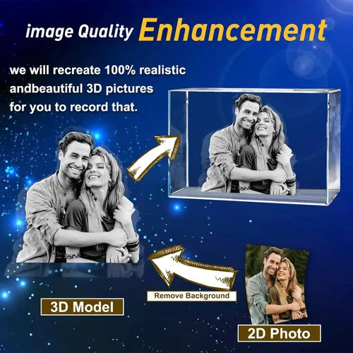Miniatura 2 de Foto de cristal 3D, regalo personalizado para el día de la madre para mujeres, regalos de boda personalizados con tu propia foto para ella, él